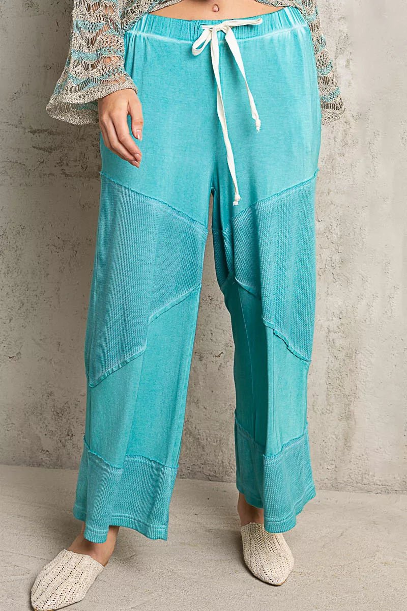 POL Elastic Waistband Wide Leg Pants with Drawstring - PBNJ FASHIONS