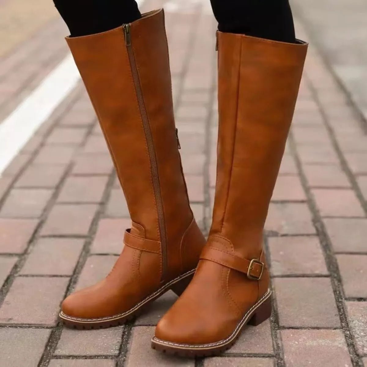 Round Toe Block Heels Boots - PBNJ FASHIONS