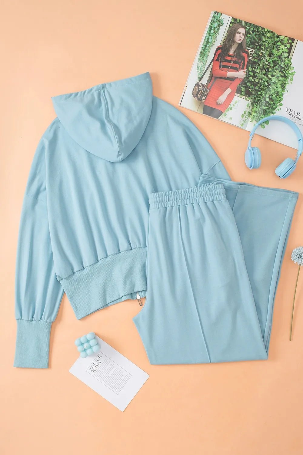 Zip - Up Hoodie and Pants Active Set - PBNJ FASHIONS