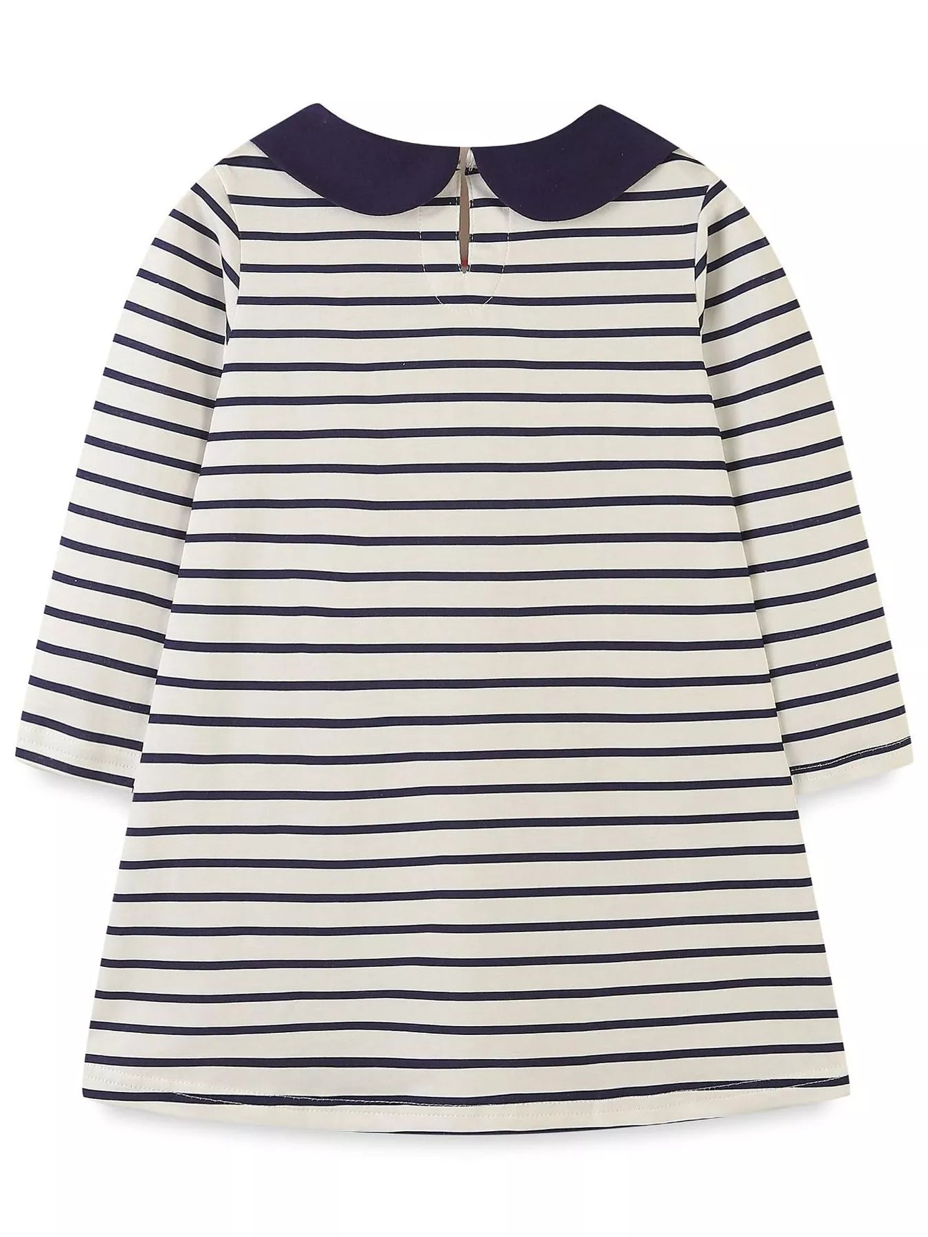 Children's Embroidered Striped Long Sleeve Dress - PBNJ FASHIONS