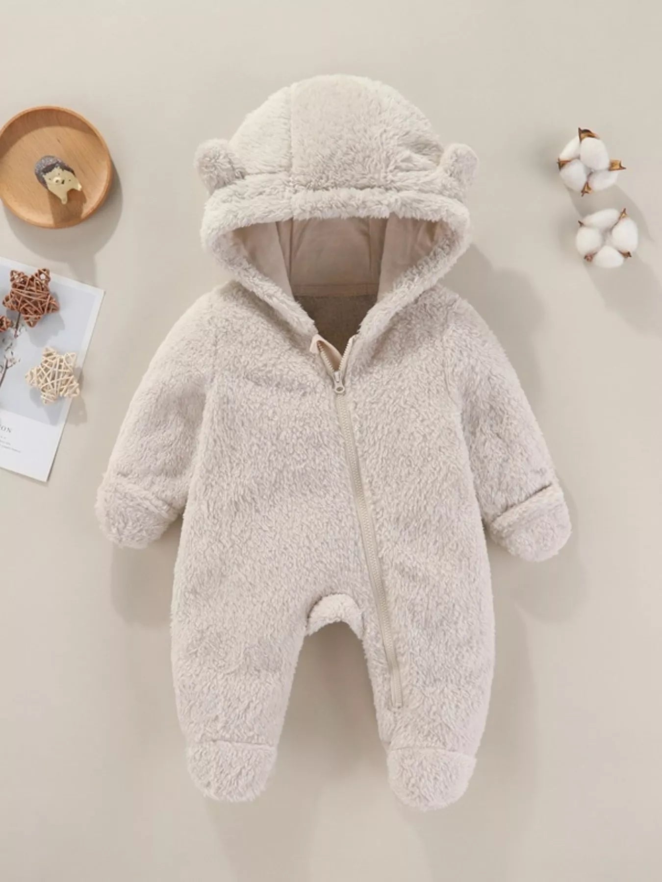 Children's Cozy Bear Hooded Fleece One - Piece - PBNJ FASHIONS