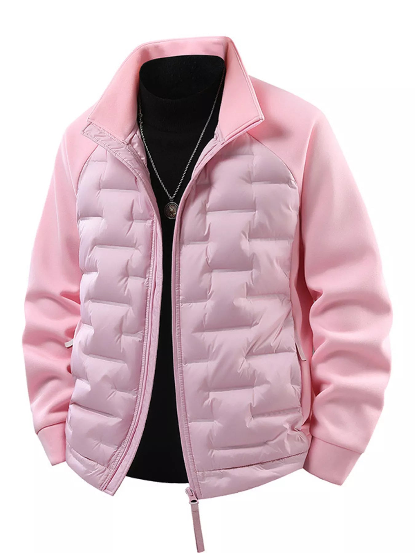Men's Plus Size Lightweight Padded Stand Collar Jacket - PBNJ FASHIONS