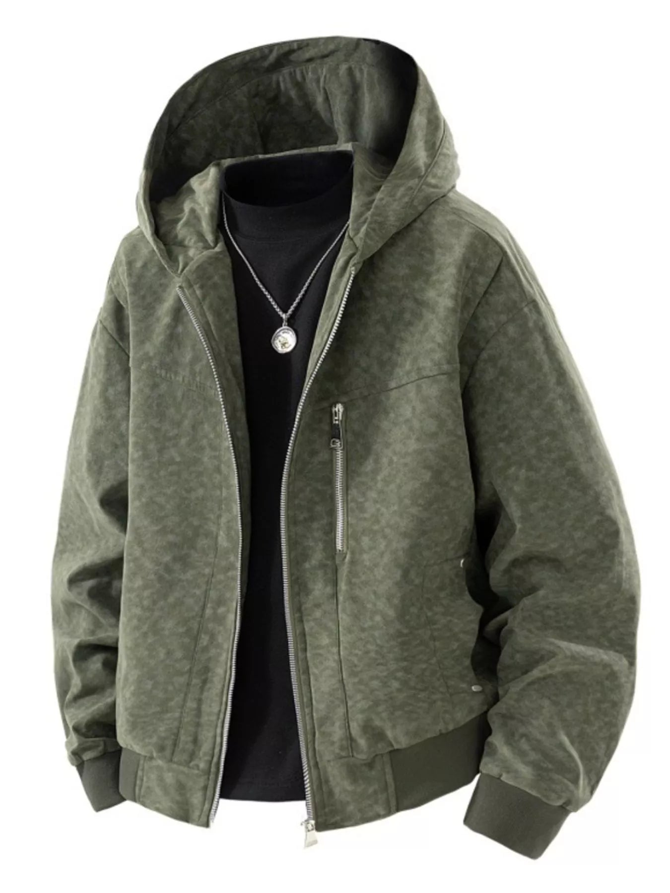 Men's Plus Size Zip Up Hooded Bomber Jacket - PBNJ FASHIONS