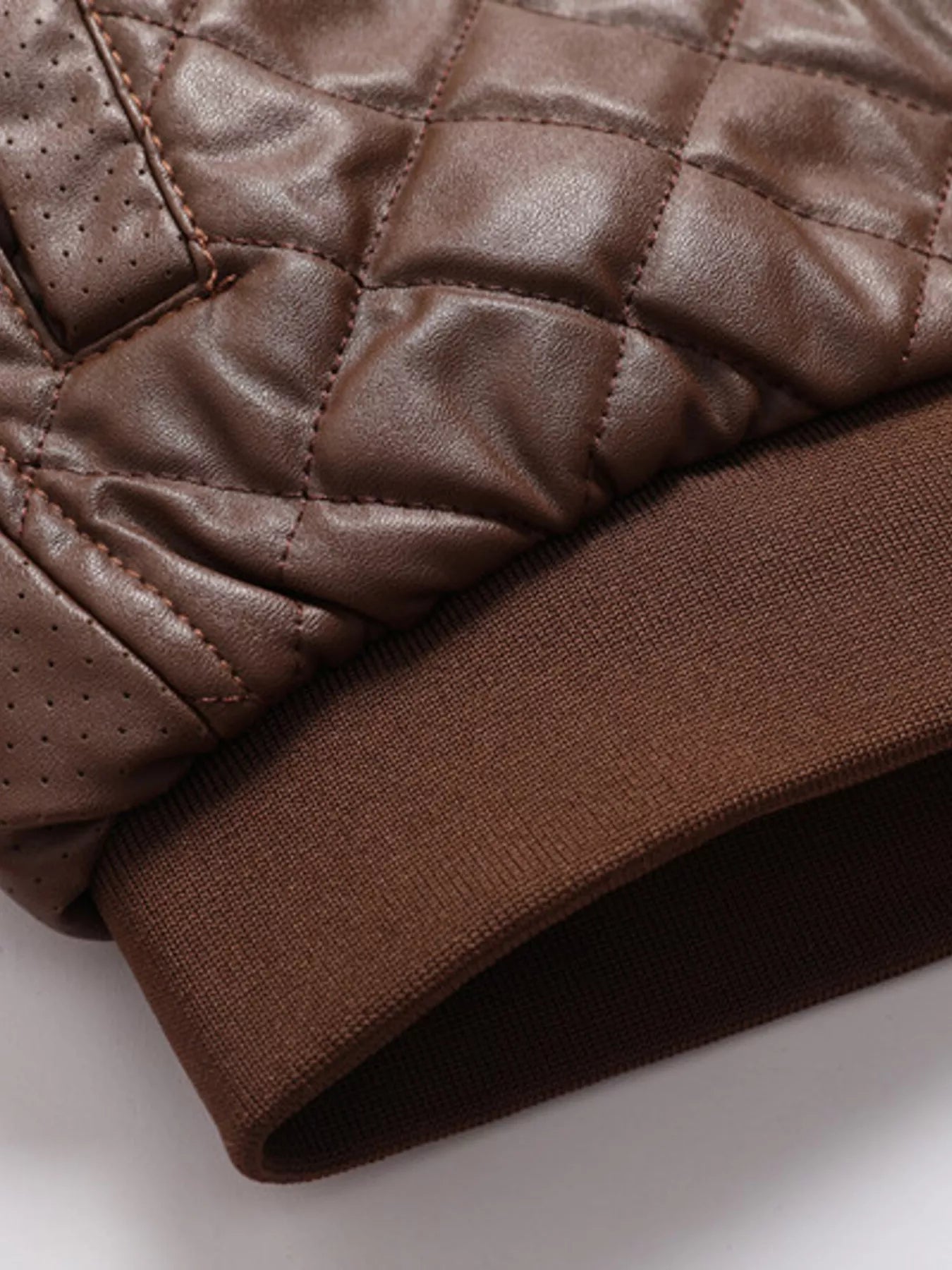 Men's Plus Size Quilted Faux Leather Bomber Jacket - PBNJ FASHIONS