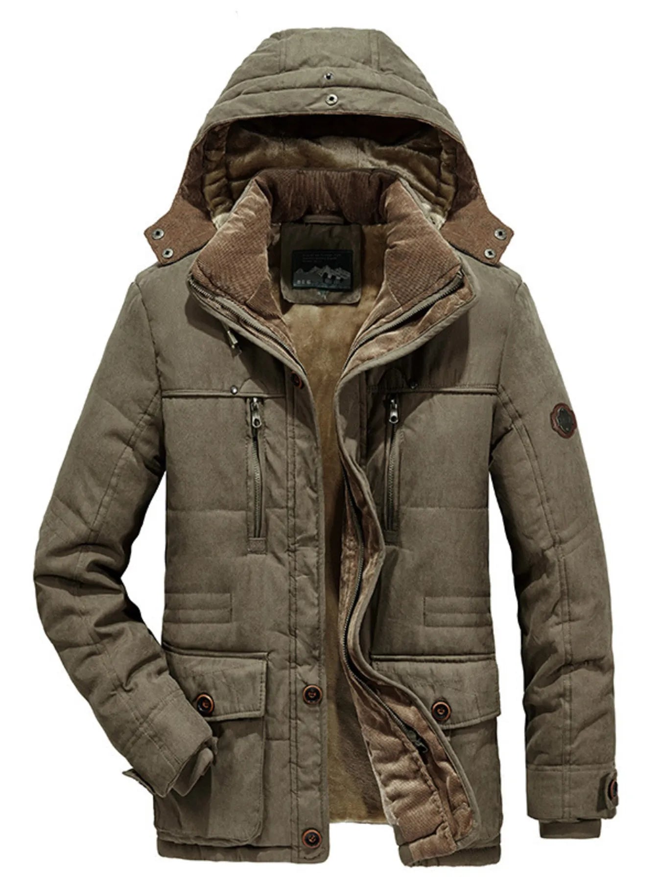 Men's Plus Size Warm Hooded Zip Up Winter Coat - PBNJ FASHIONS