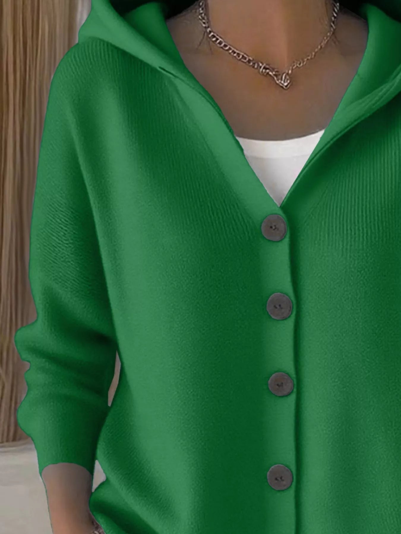 Full Size Hooded Button - Down Knit Cardigan Plus Size - PBNJ FASHIONS