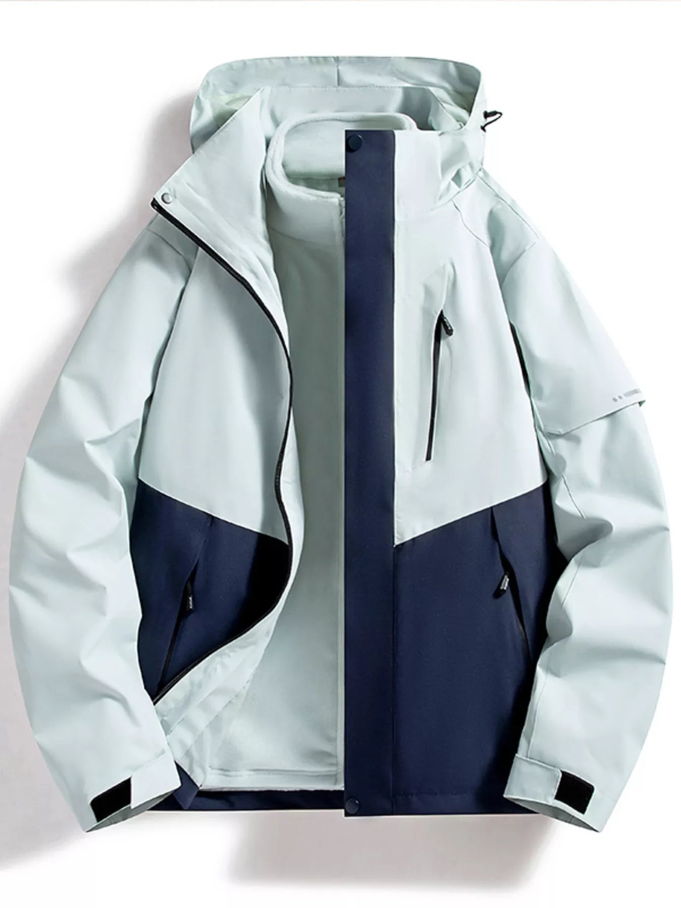 Men's Full Size Zip Up Hooded Waterproof Outdoor Jacket Plus Size - PBNJ FASHIONS