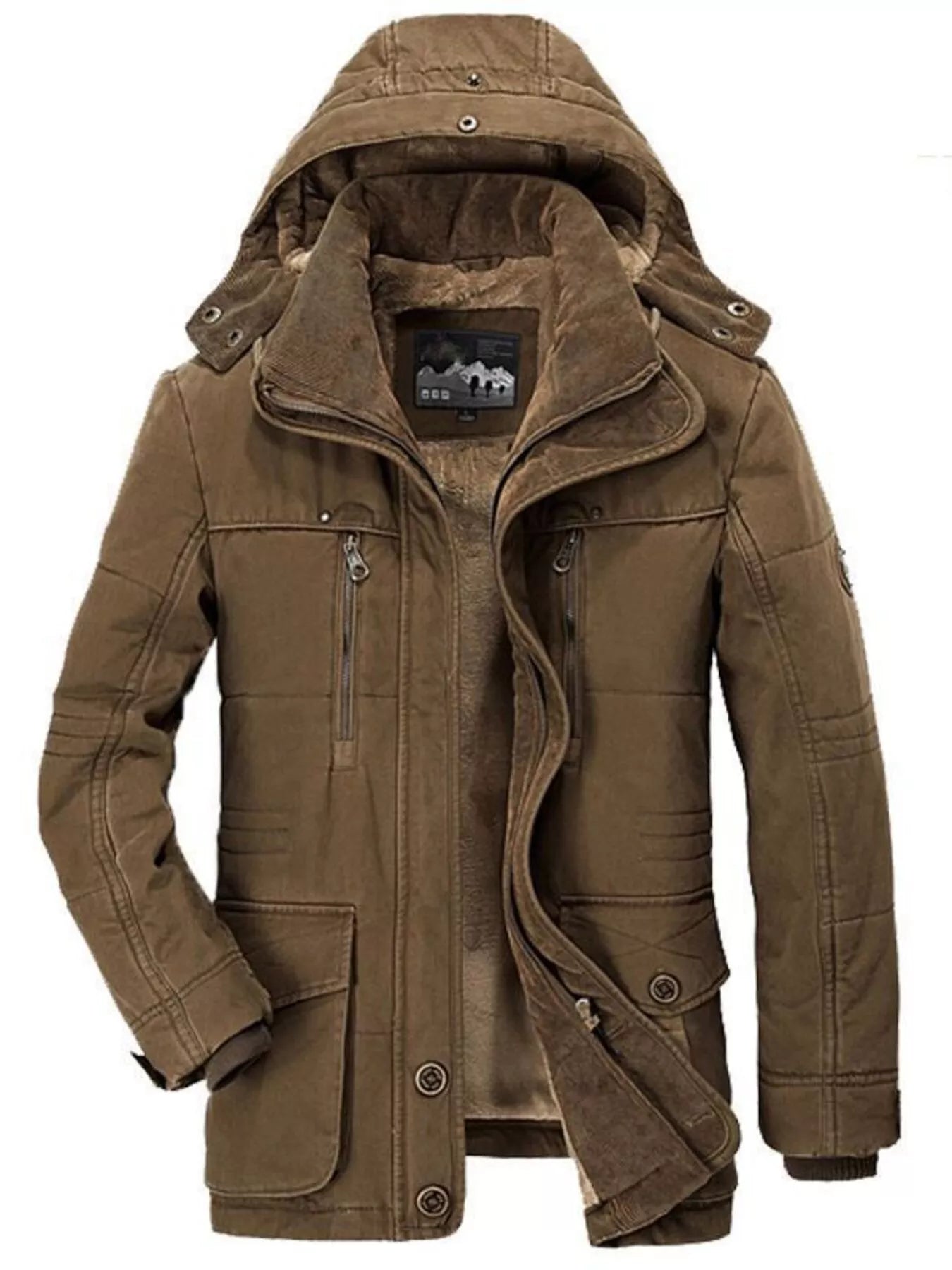 Men's Plus Size Zip Up Hooded Winter Coat - PBNJ FASHIONS