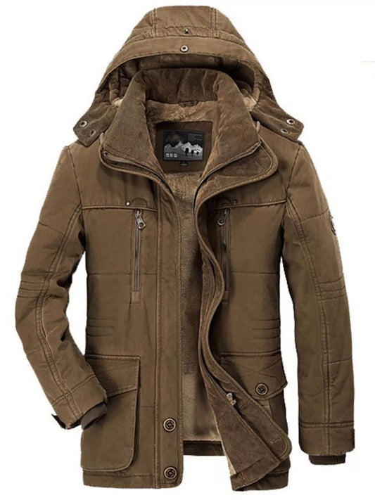 Men's Plus Size Zip Up Hooded Winter Coat - PBNJ FASHIONS