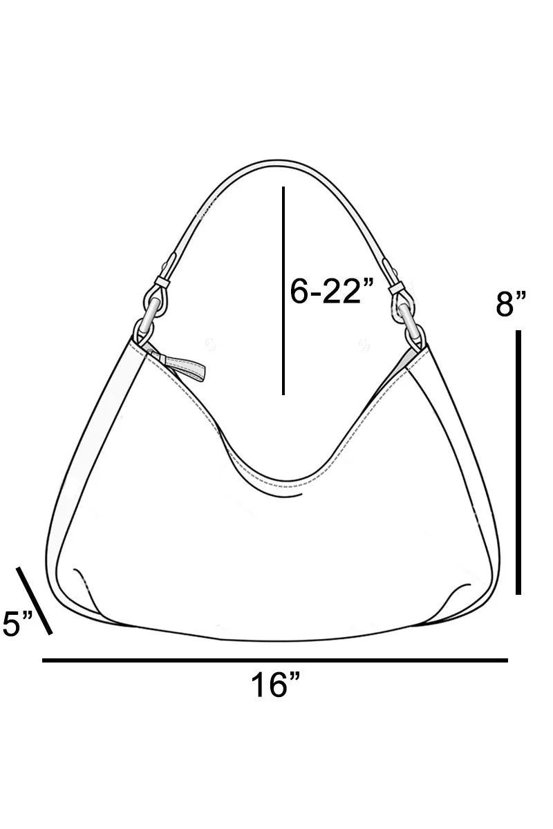 Fame Faux Leather Buckle Strap Detail Tote Bag - PBNJ FASHIONS