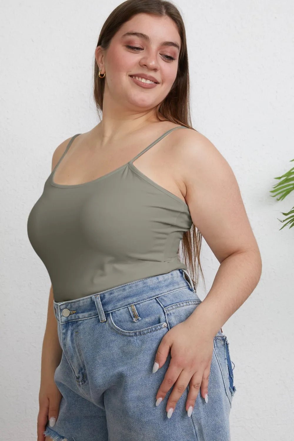 Basic Bae Full Size Round Neck Slim Cami Plus Size - PBNJ FASHIONS