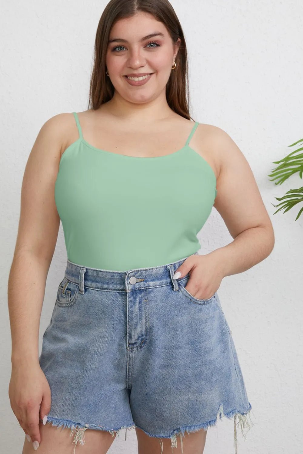 Basic Bae Full Size Round Neck Slim Cami Plus Size - PBNJ FASHIONS