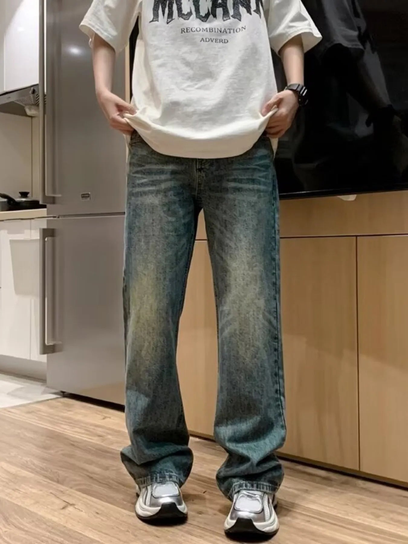 Men's Full Size Wash Loose Fit Jeans Plus Size - PBNJ FASHIONS