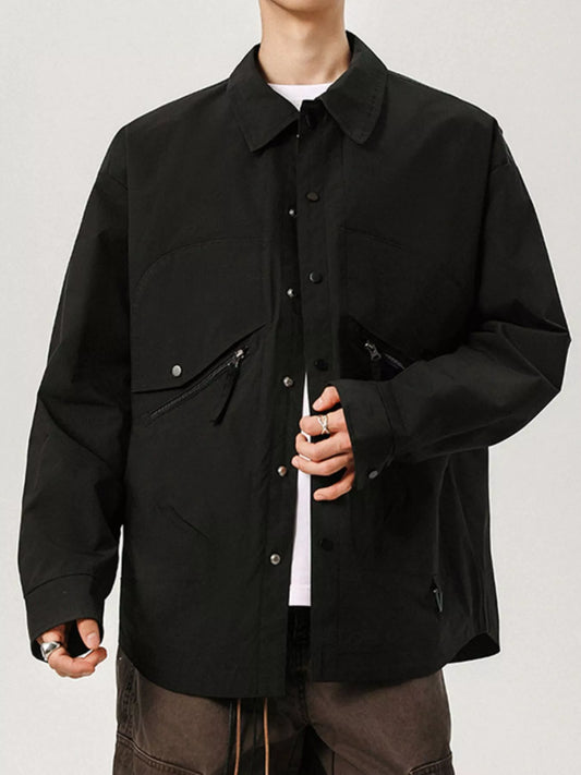 Men's Plus Size Casual Snap - Down Jacket - PBNJ FASHIONS