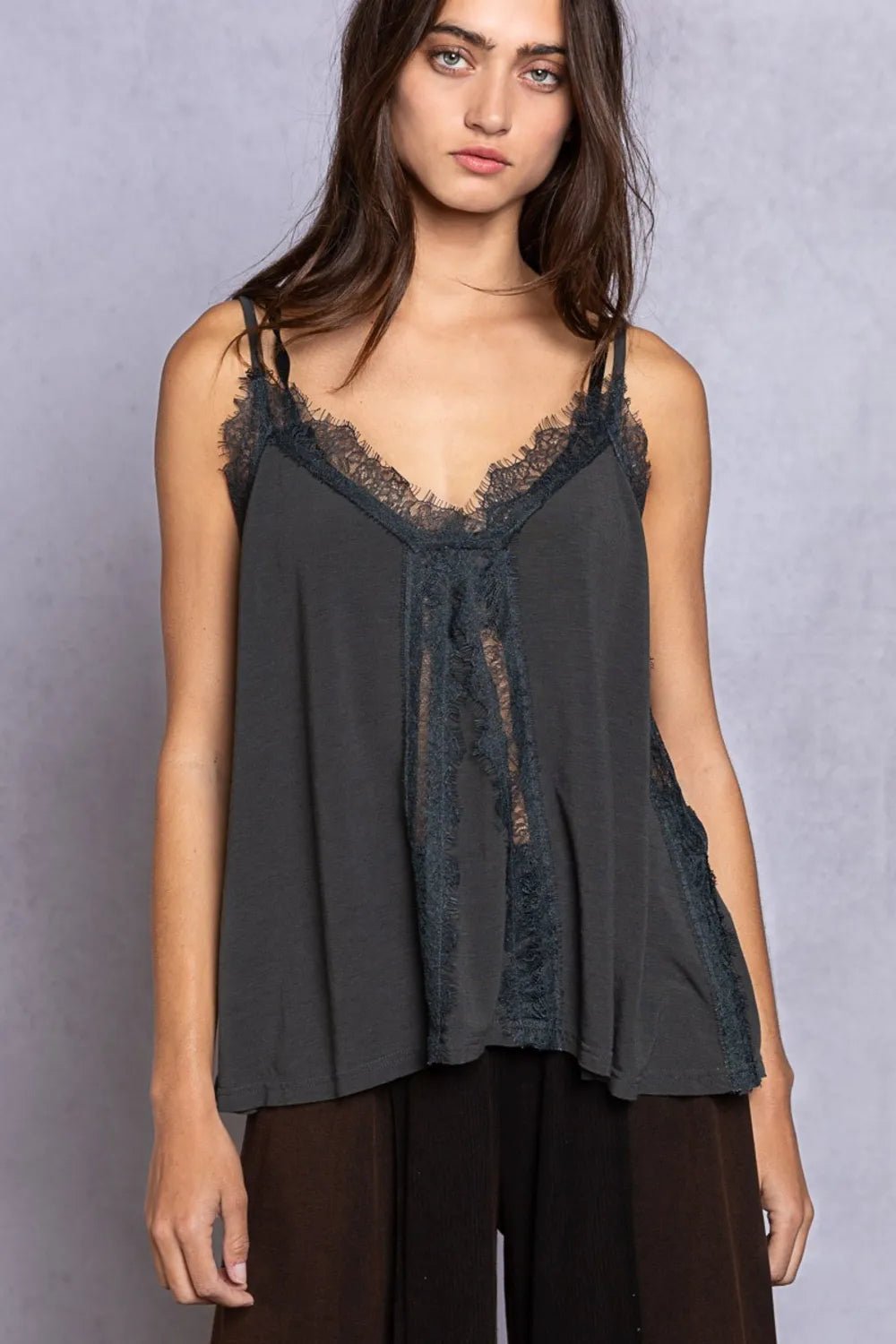 POL Lace Detail V - Neck Cami - PBNJ FASHIONS