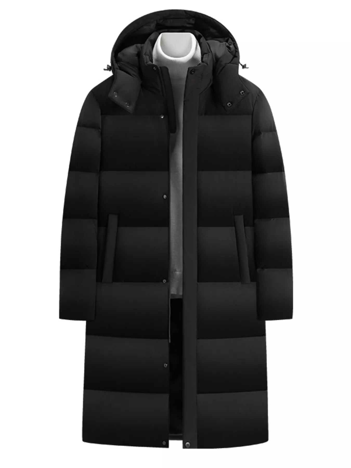 Men's Full Size Longline Hooded Down Coat Plus Size - PBNJ FASHIONS