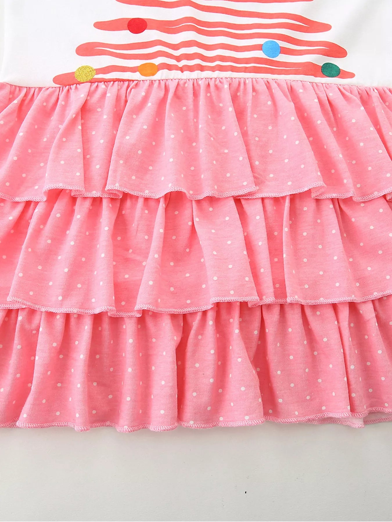 Children's Christmas Tree Ruffle Layered Dress - PBNJ FASHIONS