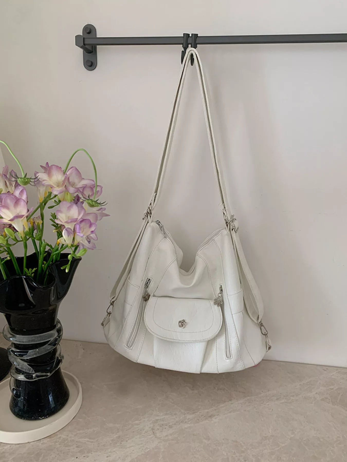 Multiple Pockets Adjustable Strap Shoulder Bag - PBNJ FASHIONS