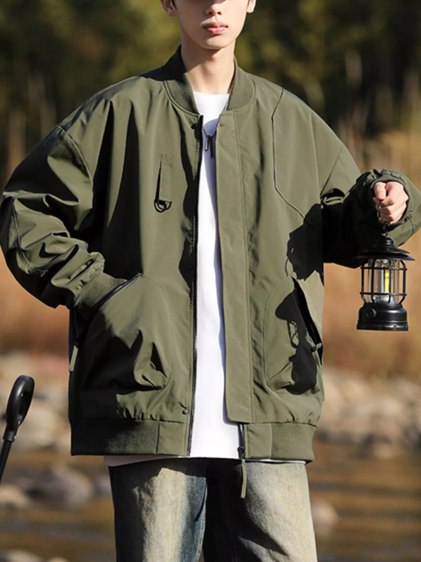 Men's Plus Size Casual Loose Fit Zip Up Jacket - PBNJ FASHIONS