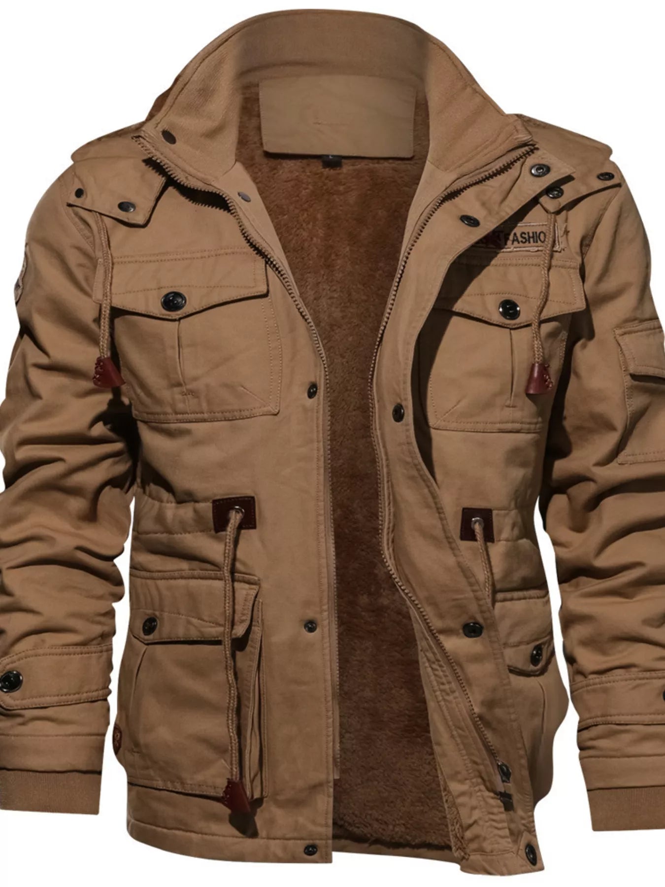Men's Plus Size Fleece Lined Zip Up Jacket - PBNJ FASHIONS