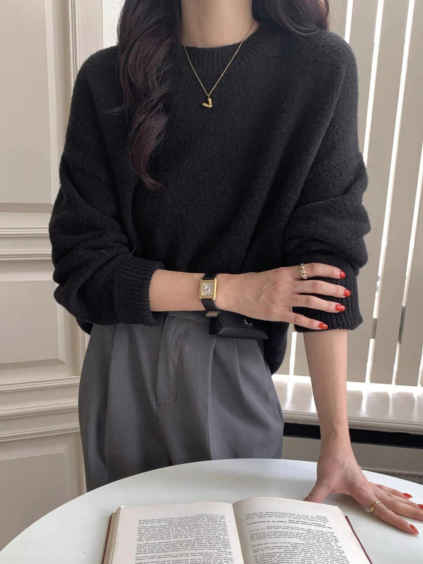 Full Size Cozy Knit Round Neck Oversized Sweater Plus Size - PBNJ FASHIONS