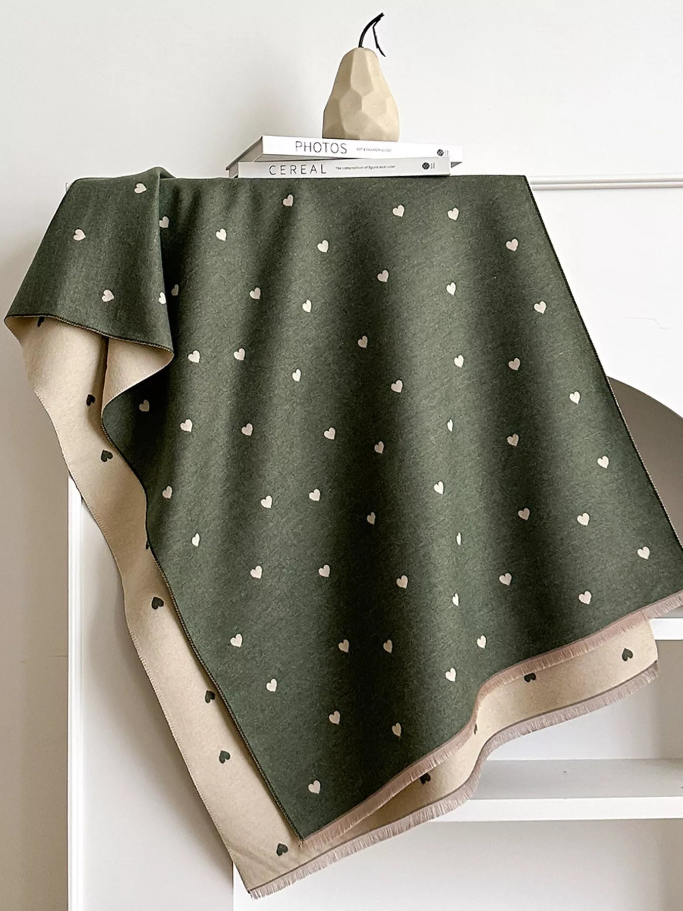 Heart Raw Hem Scarf - PBNJ FASHIONS