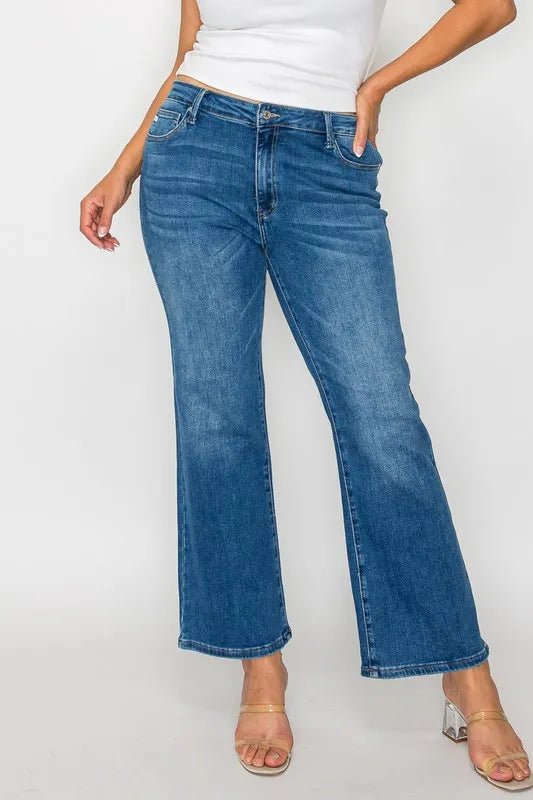 bytos Full Size Cat's Whiskers Mid Rise Ankle Jeans - PBNJ FASHIONS