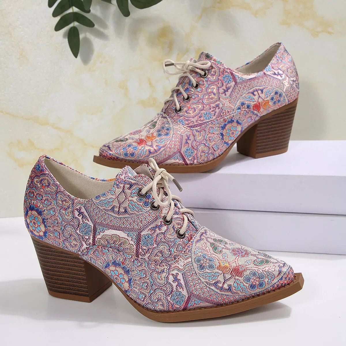 Point Toe Block Heels Ankle Boots - PBNJ FASHIONS