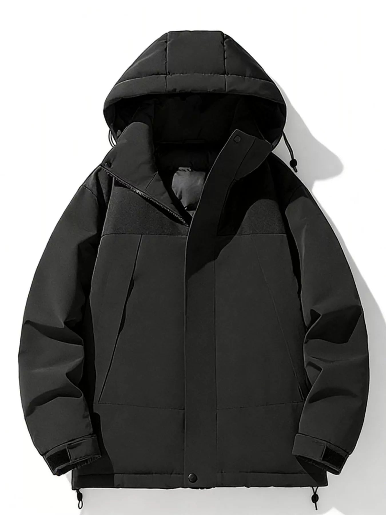 Men's Plus Size Hooded Color Block Padded Winter Coat - PBNJ FASHIONS