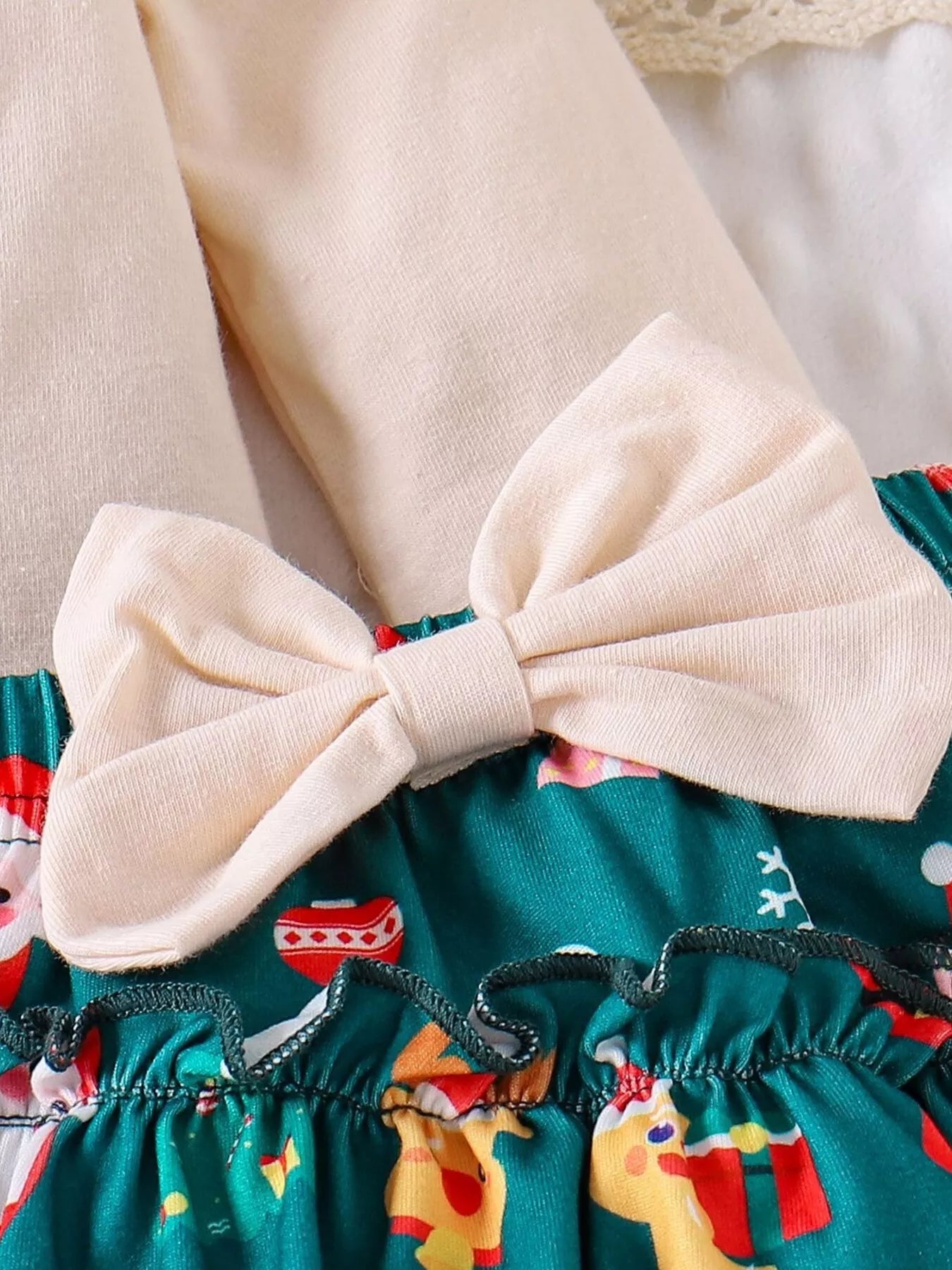 Children's Christmas Ruffled Long Sleeve Top and Skirt Set with Headband - PBNJ FASHIONS