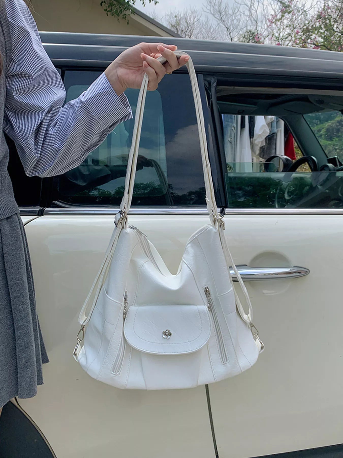 Multiple Pockets Adjustable Strap Shoulder Bag - PBNJ FASHIONS