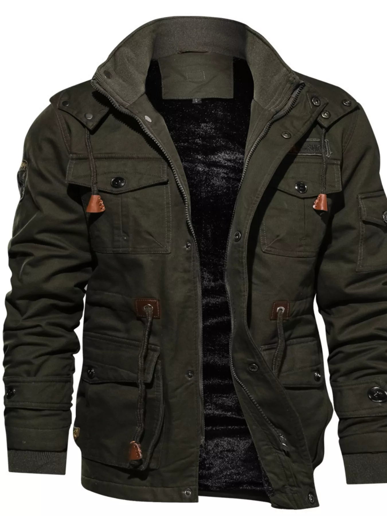 Men's Plus Size Fleece Lined Zip Up Jacket - PBNJ FASHIONS