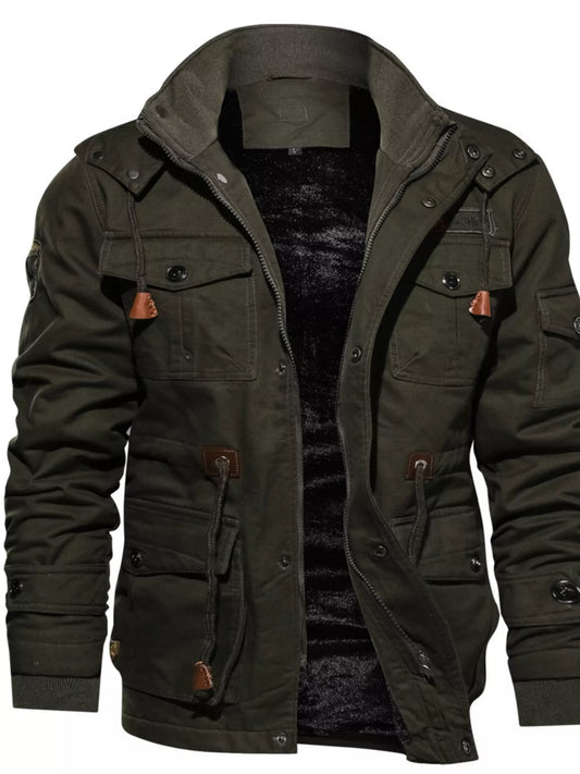 Men's Plus Size Fleece Lined Zip Up Jacket - PBNJ FASHIONS