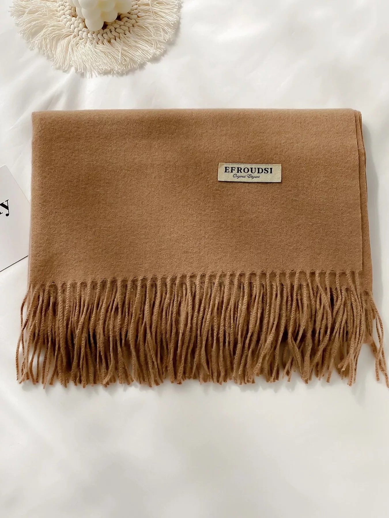 Fringe Solid Color Scarf - PBNJ FASHIONS