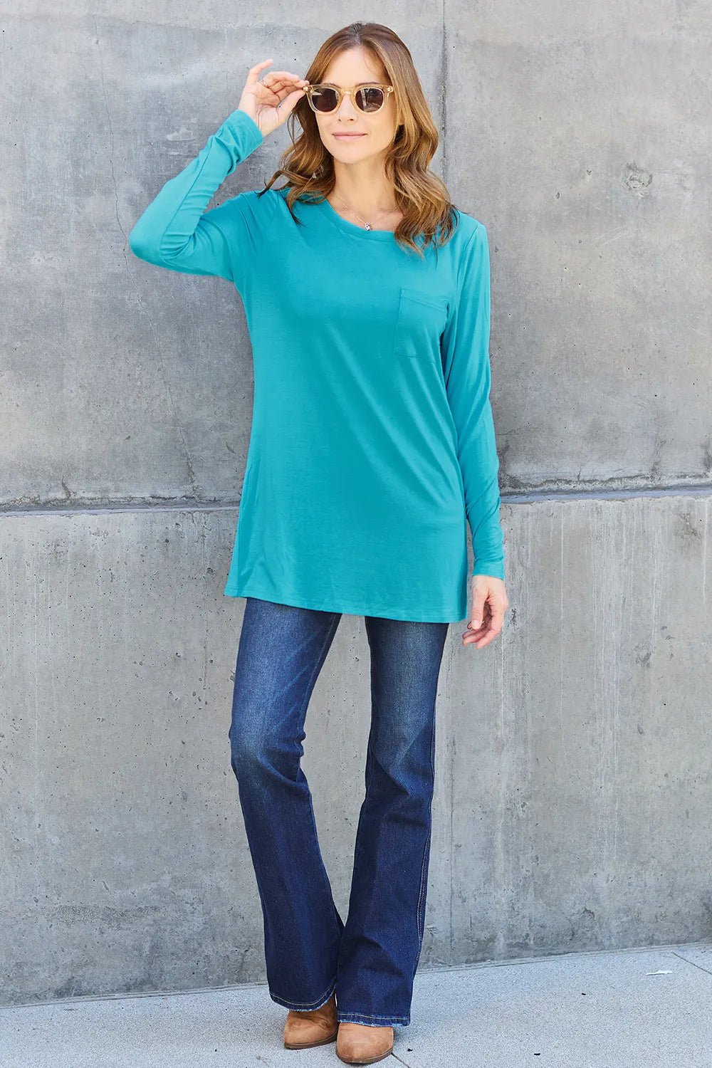 Basic Bae Full Size Round Neck Long Sleeve Top - PBNJ FASHIONS