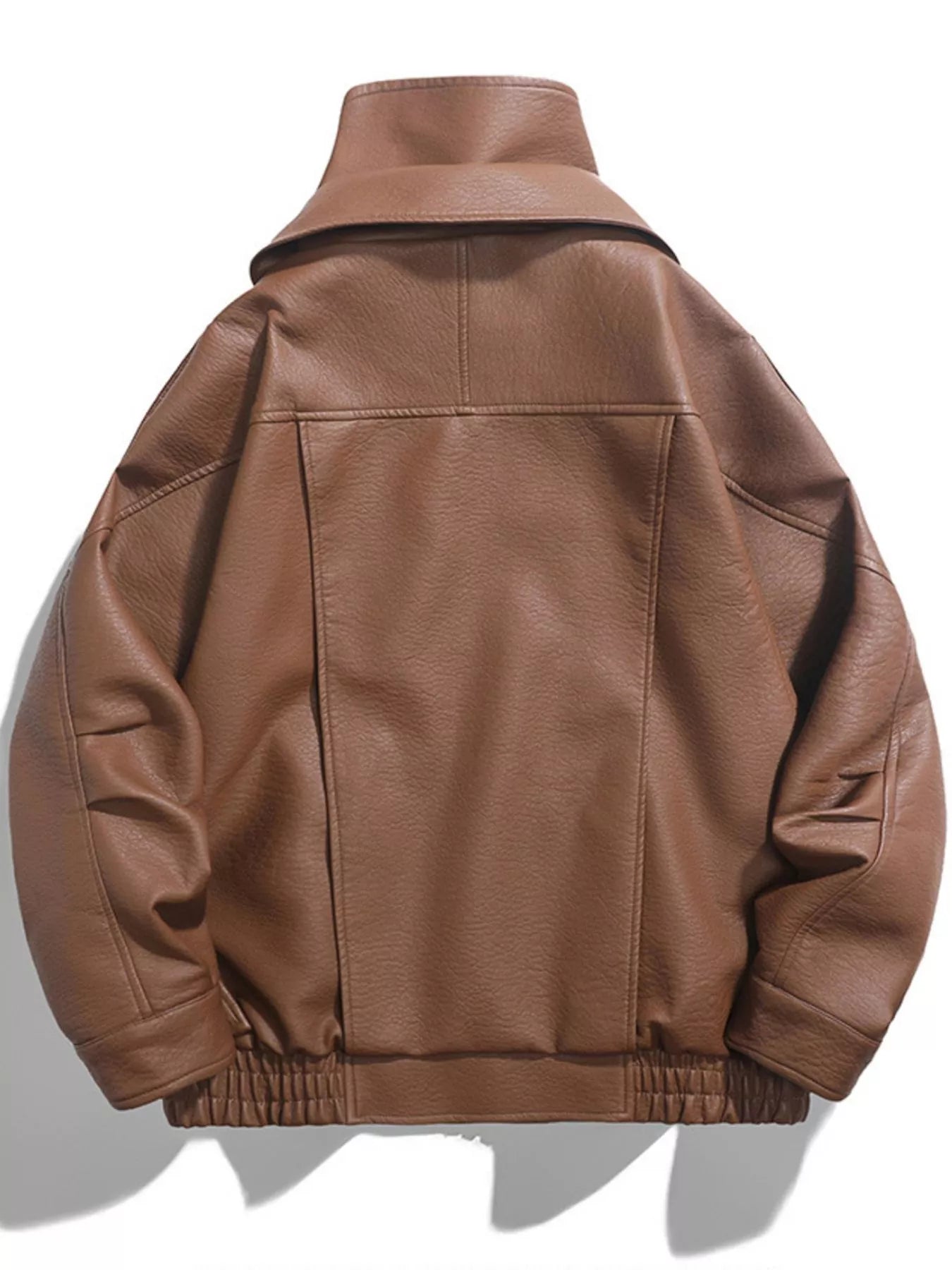 Men's Zip Up Leather Moto Jacket - PBNJ FASHIONS