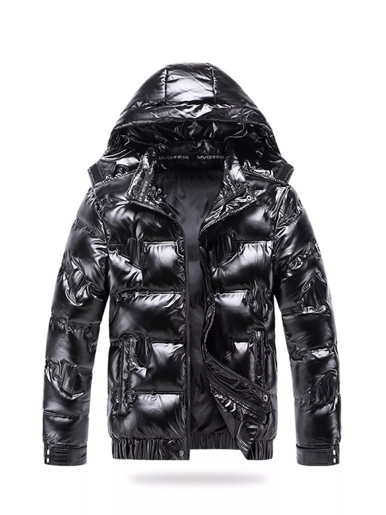 Men's Plus Size Zip Up Puffer Jacket with Hood - PBNJ FASHIONS
