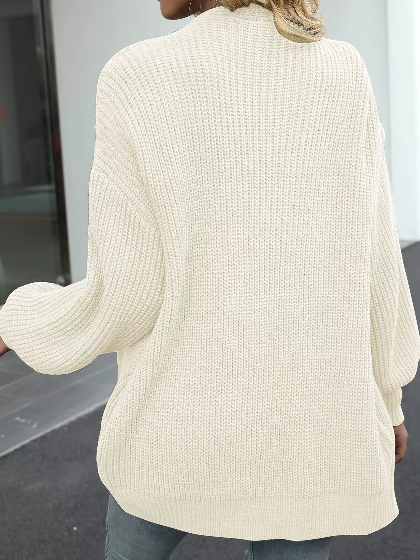 Chunky Knit Open Front Cardigan - PBNJ FASHIONS