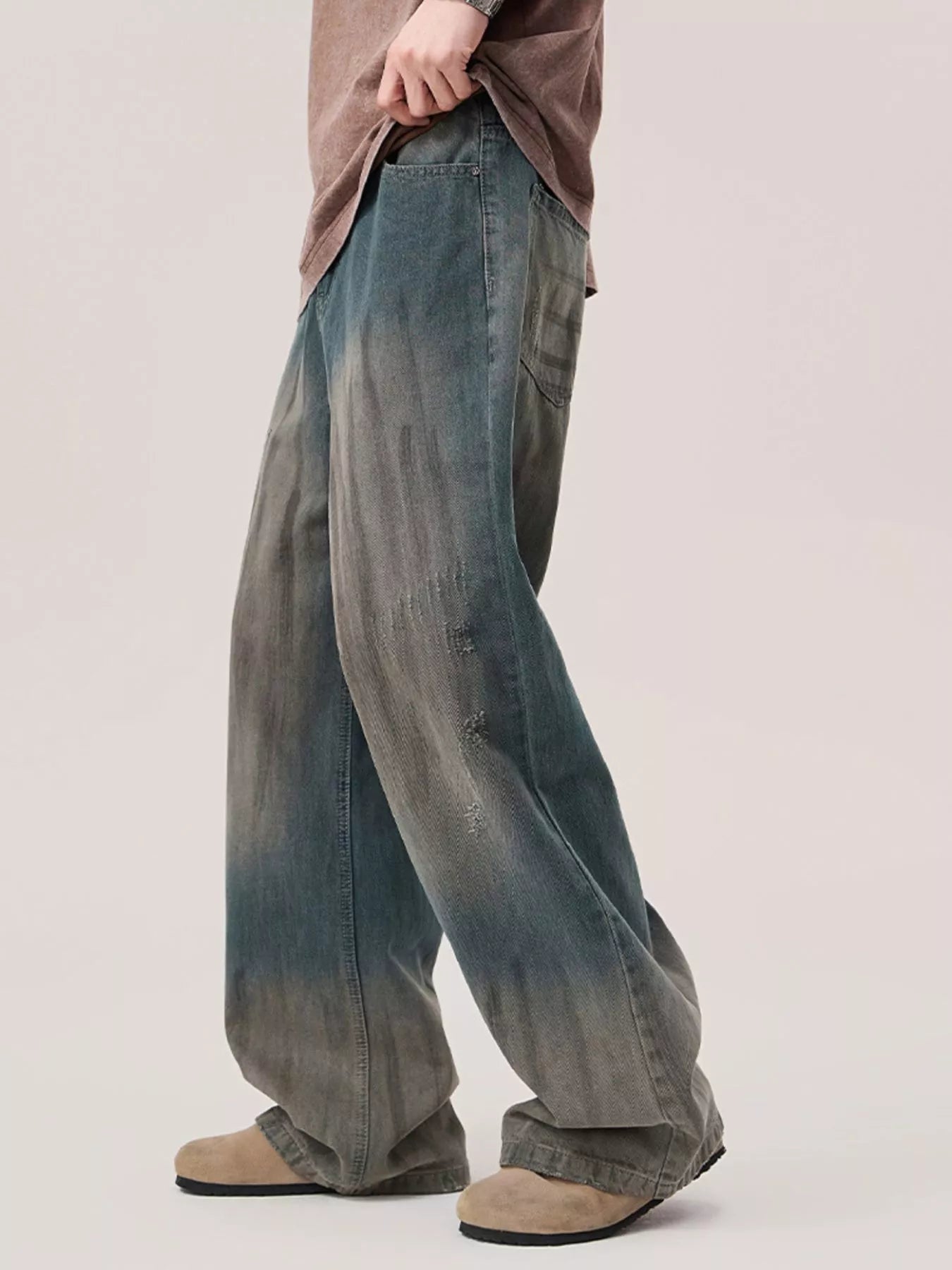 Men's Gradient Wash Wide Leg Jeans - PBNJ FASHIONS