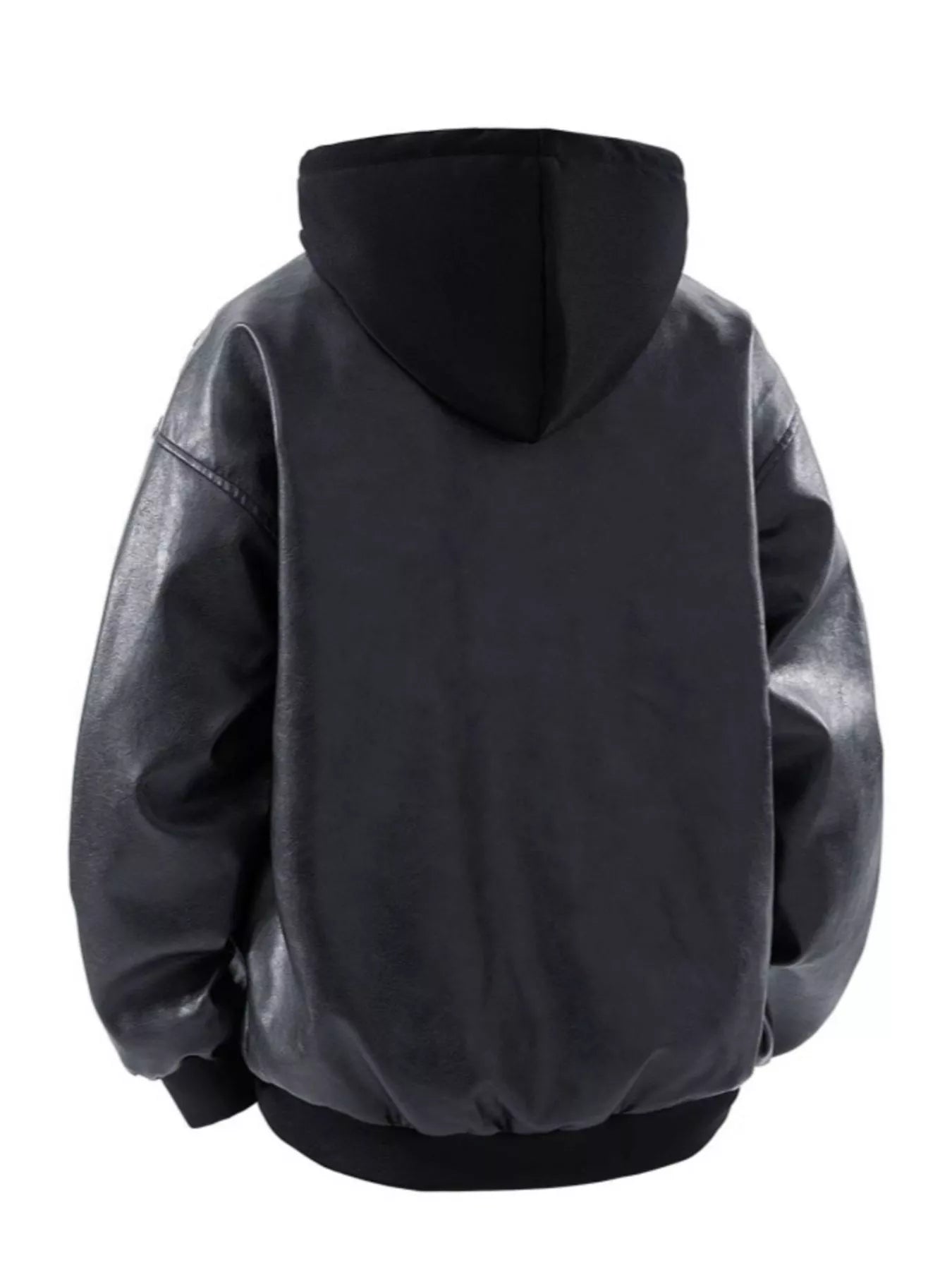 Men's Plus Size Hooded Faux Leather Moto Jacket - PBNJ FASHIONS