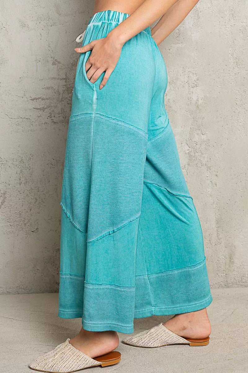 POL Elastic Waistband Wide Leg Pants with Drawstring - PBNJ FASHIONS