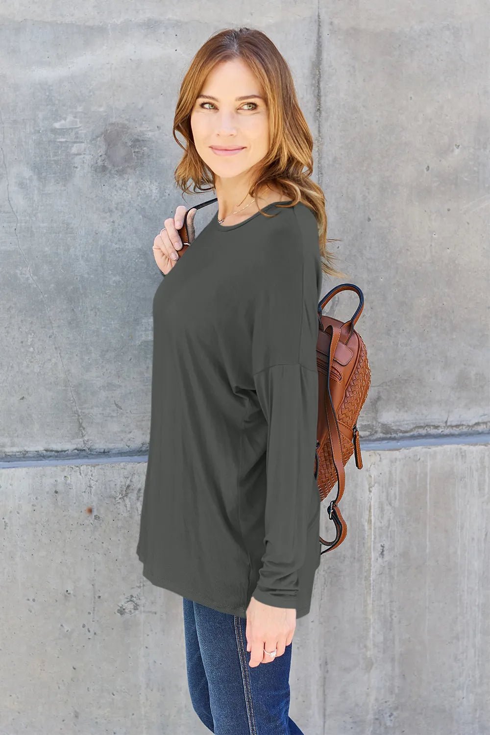 Basic Bae Full Size Round Neck Dropped Shoulder T-Shirt - PBNJ FASHIONS
