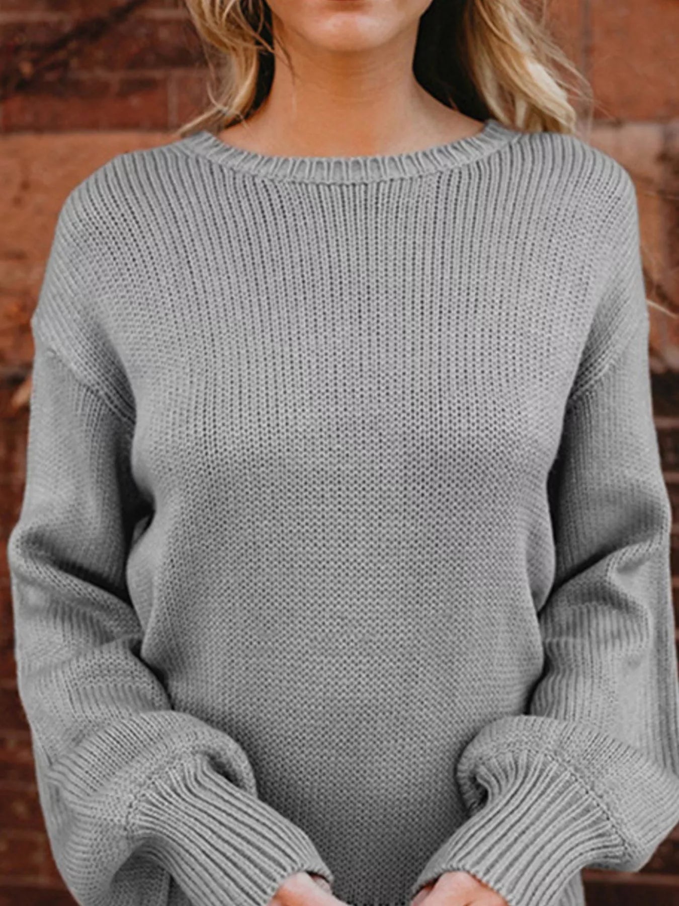 Tied Back Long Sleeve Sweater - PBNJ FASHIONS