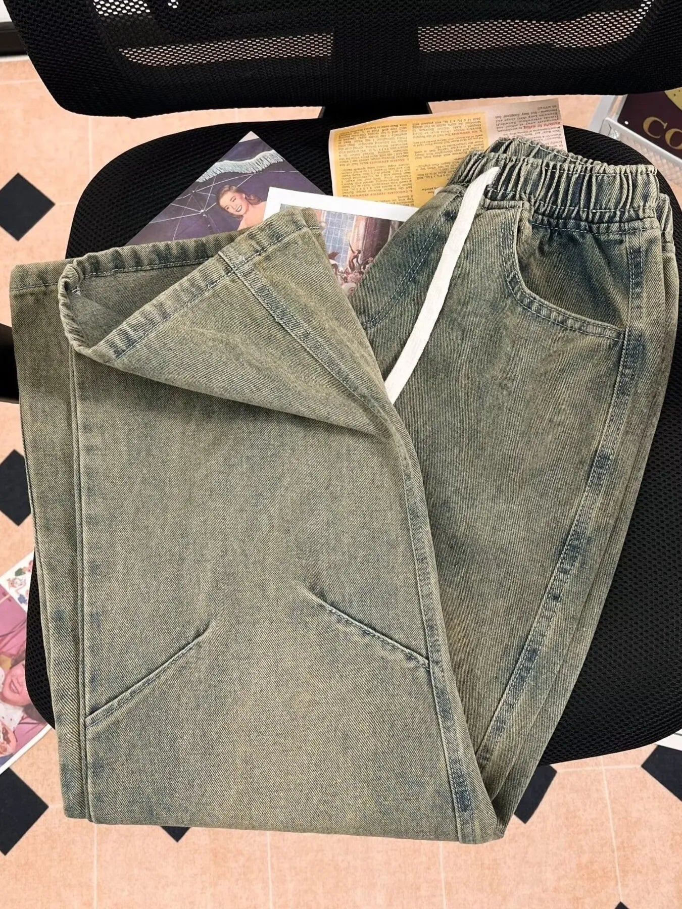 Men's Plus Size Drawstring Wide Leg Jeans - PBNJ FASHIONS