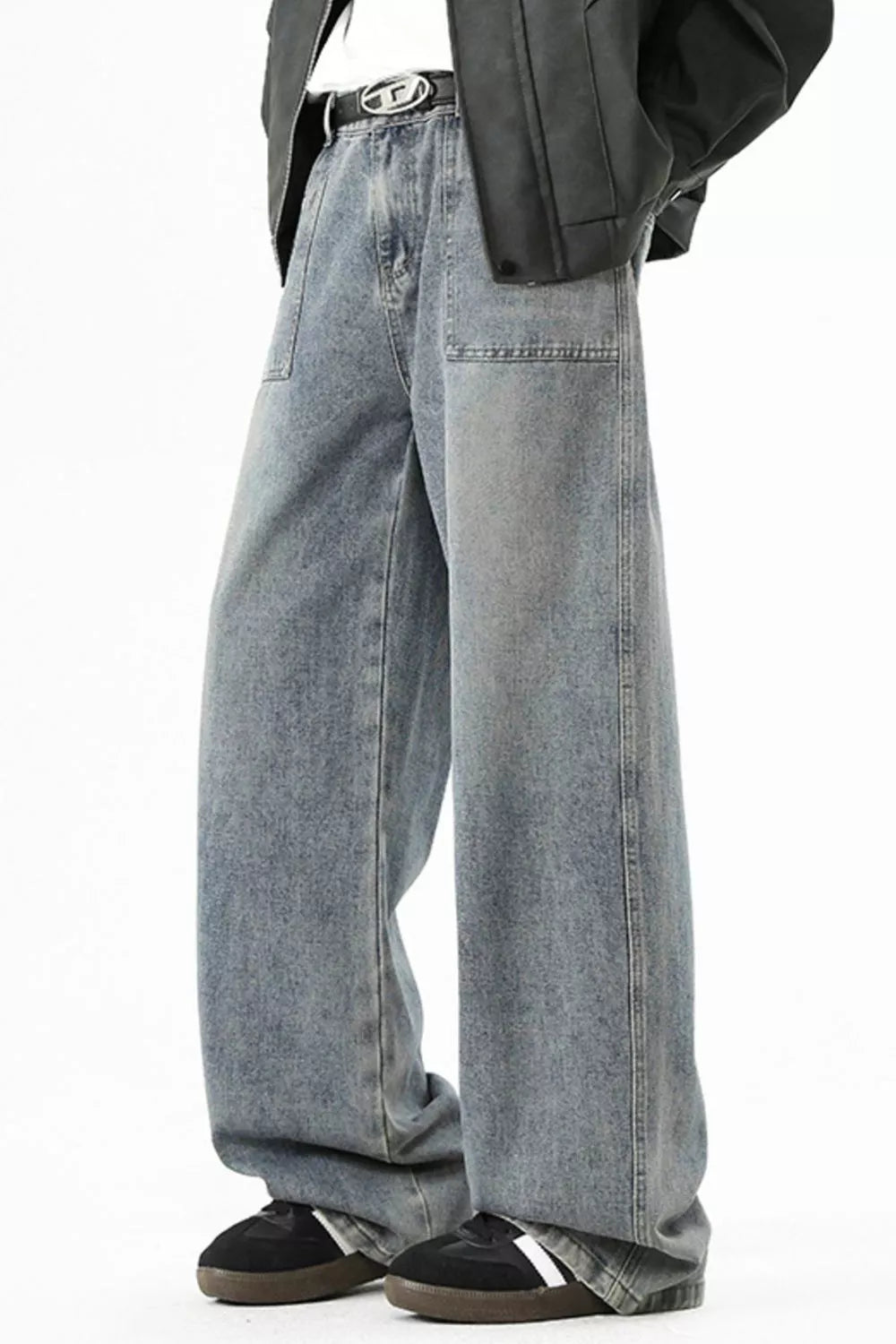 Men's Full Size Wide Leg Vintage Wash Jeans Plus Size - PBNJ FASHIONS