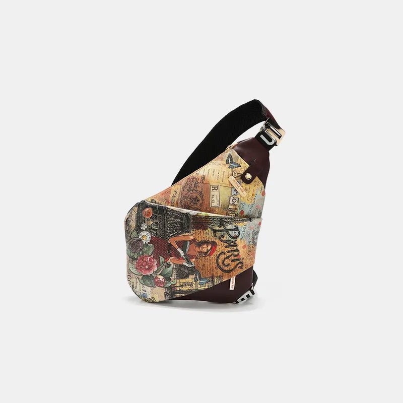 Nicole Lee USA Vegan Leather Leopard & Lip Pattern Crossbody Bag - PBNJ FASHIONS