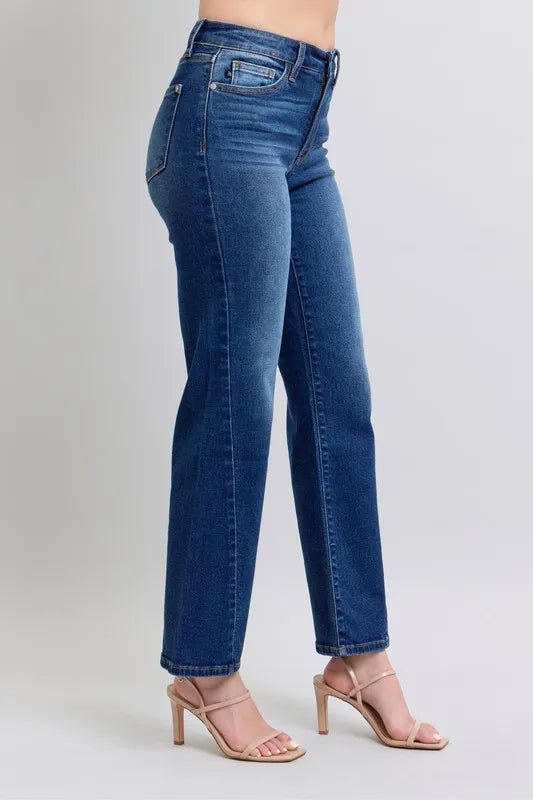 Judy Blue Full Size Side Seam Detail Straight Jeans with Pockets - PBNJ FASHIONS