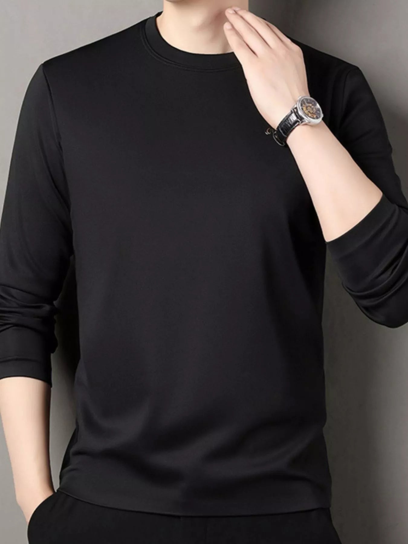 Men's Plus Size Casual Long Sleeve T-Shirt - PBNJ FASHIONS