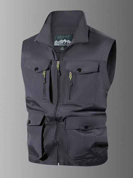 Men's Plus Size Multi - Pocket Outdoor Vest - PBNJ FASHIONS