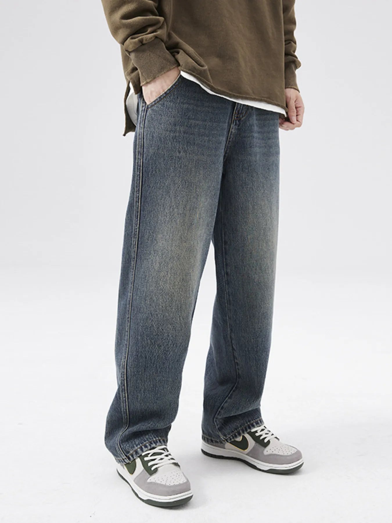 Men's Full Size Vintage Wash Loose Fit Jeans Plus Size - PBNJ FASHIONS